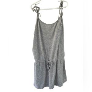 Xhilaration Cover Up Dress Cotton Spaghetti Strap Tie Gray Jersey Knit Size M